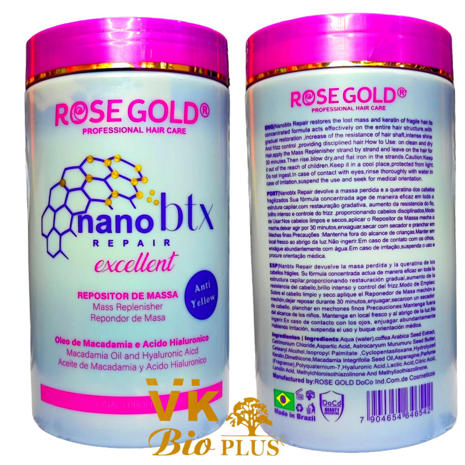 نانو بوتاکس ضد زردی رزگلد ساخت برزیل nano botox rose gold
